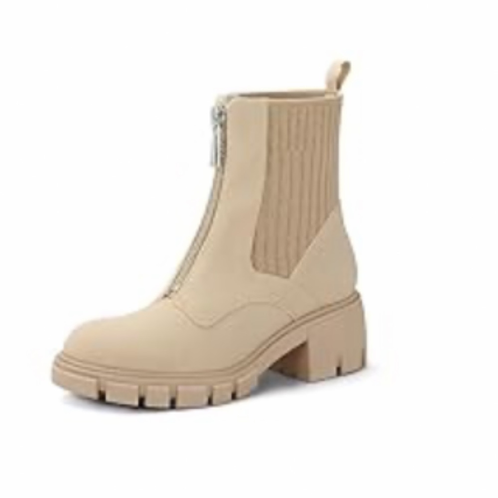 Brand new tan boots with zipper